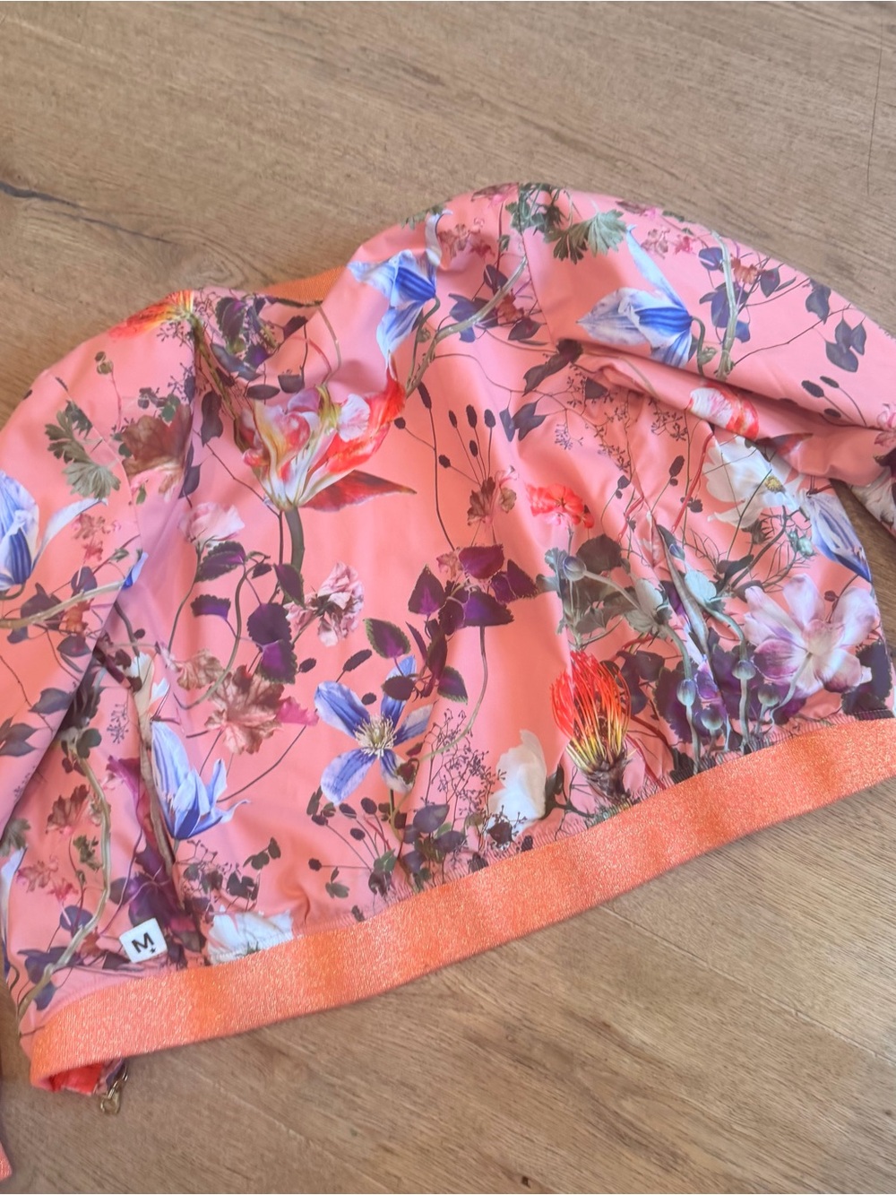 Molo Pink Floral Bomber Jacket with Multicolor Blooms - Picture 7 of 7
